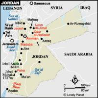 Map showing the location of Amman in the Hashemite Kingdom of Jordan